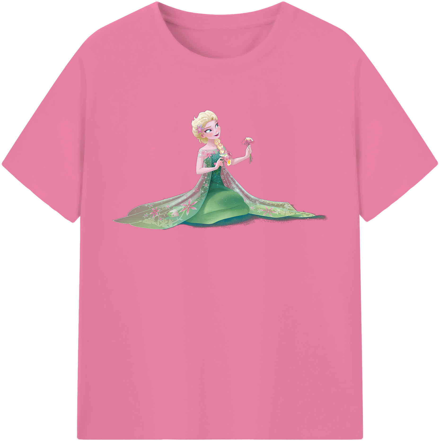 （画像用） アナと雪の女王 アンナ エルサ Frozen Anna Elsa 綿100％半袖Tシャツ（フロントプリント）
